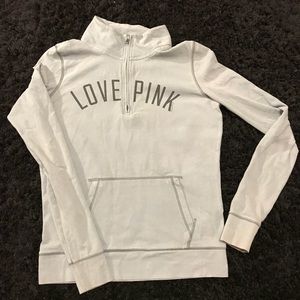 PINK 3/4s ZIP SWEATER